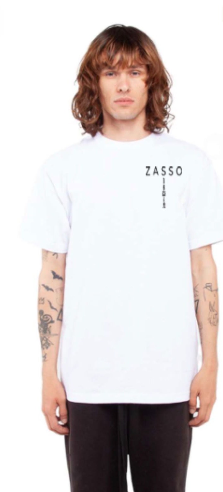 White Zasso logo tee
